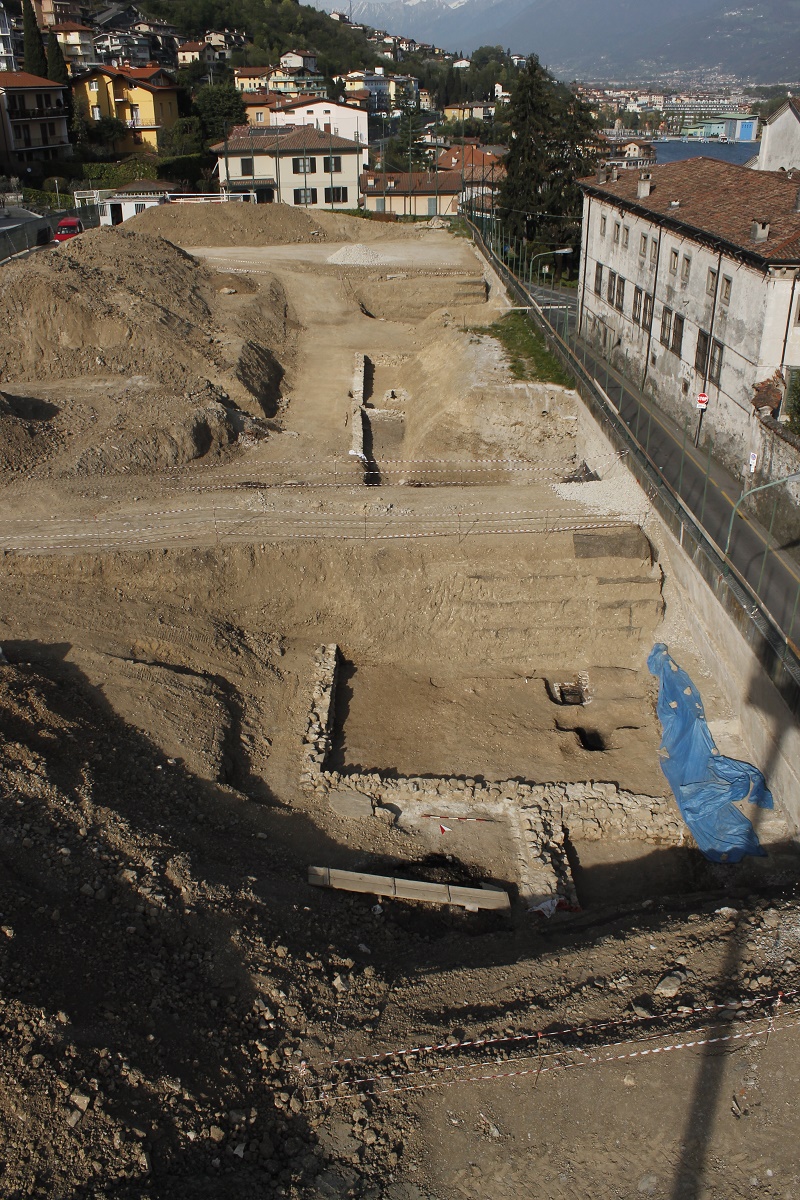 Veduta area dei lavori di scavo della Necropoli di Lovere